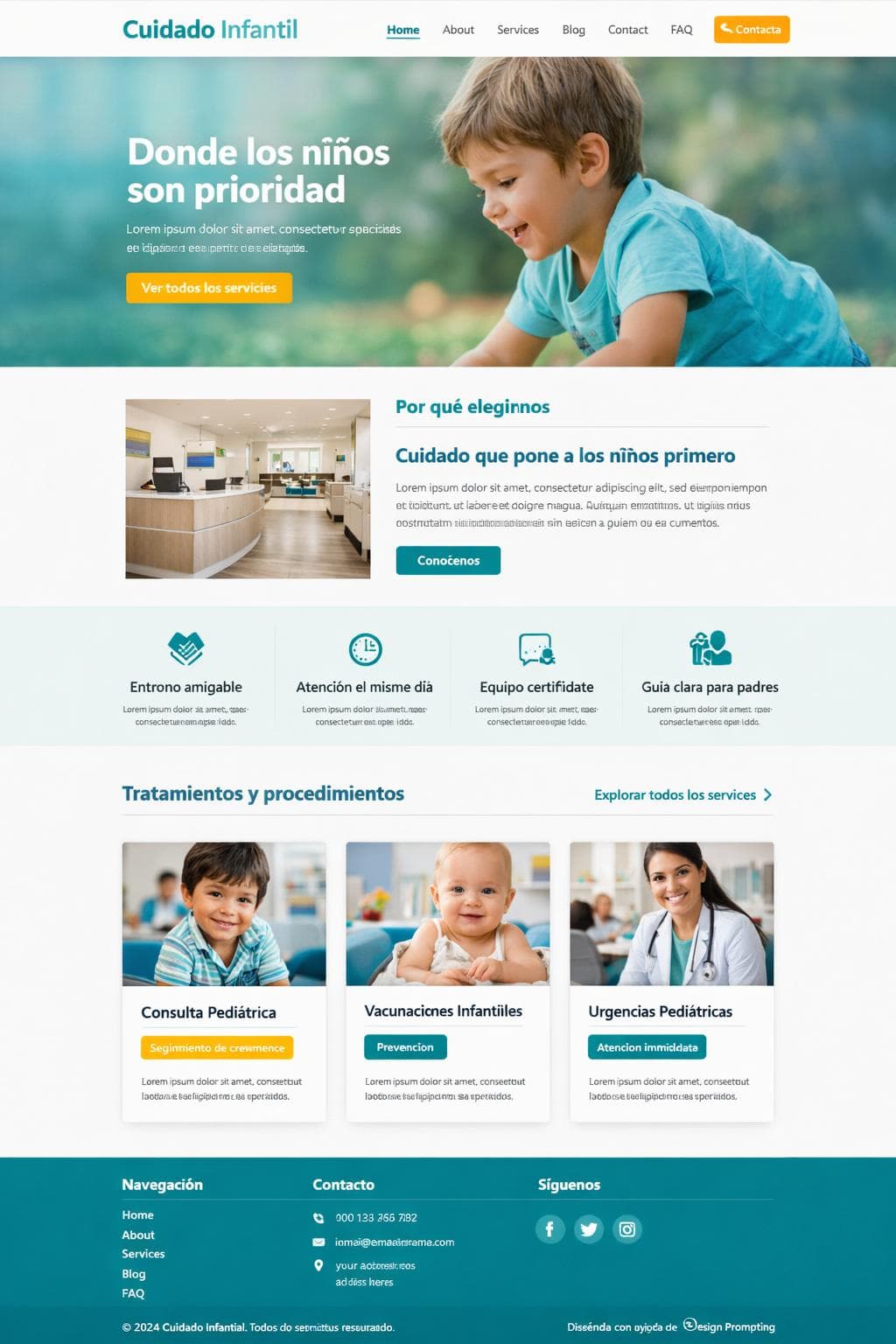 Cuidado Infantil — vista previa del theme