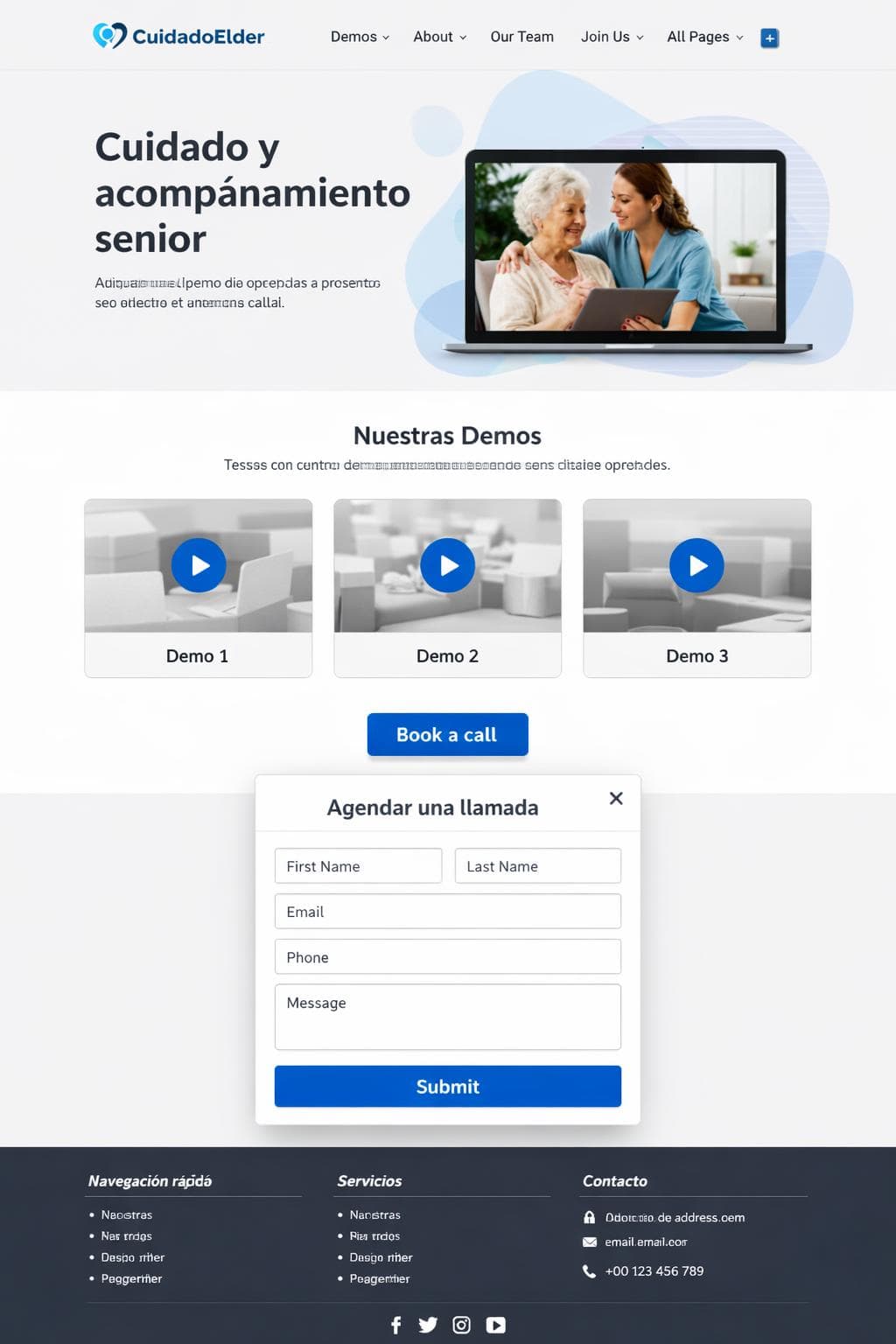 CuidadoElder — vista previa del theme