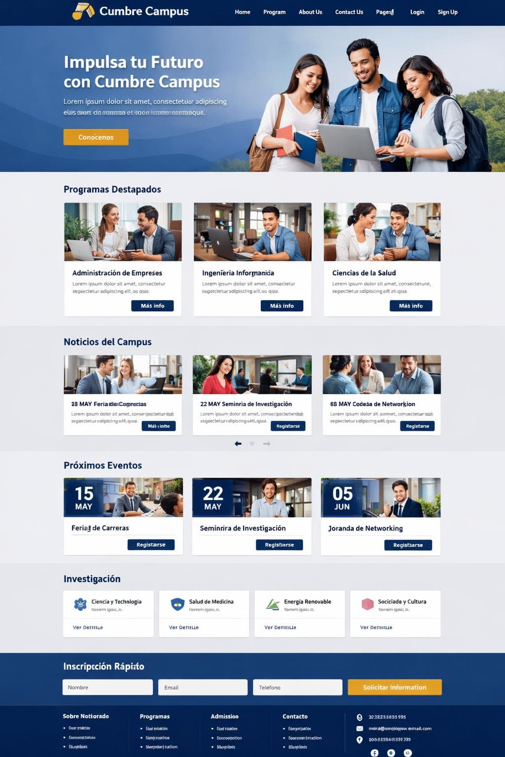 Cumbre Campus — vista previa del theme