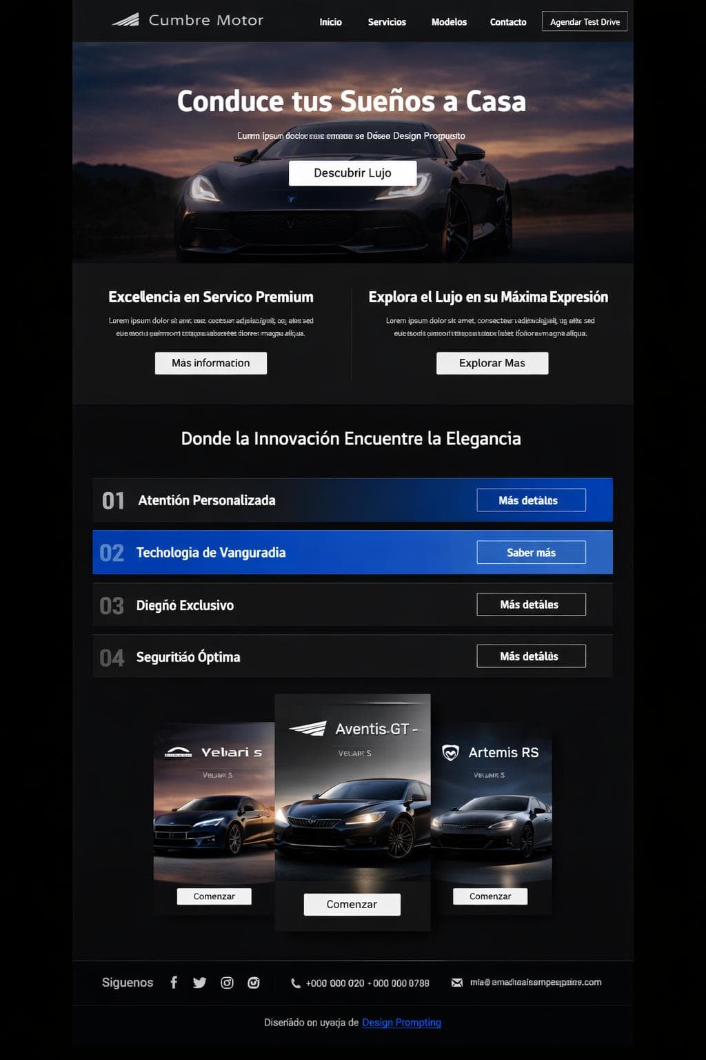 Cumbre Motor — vista previa del theme