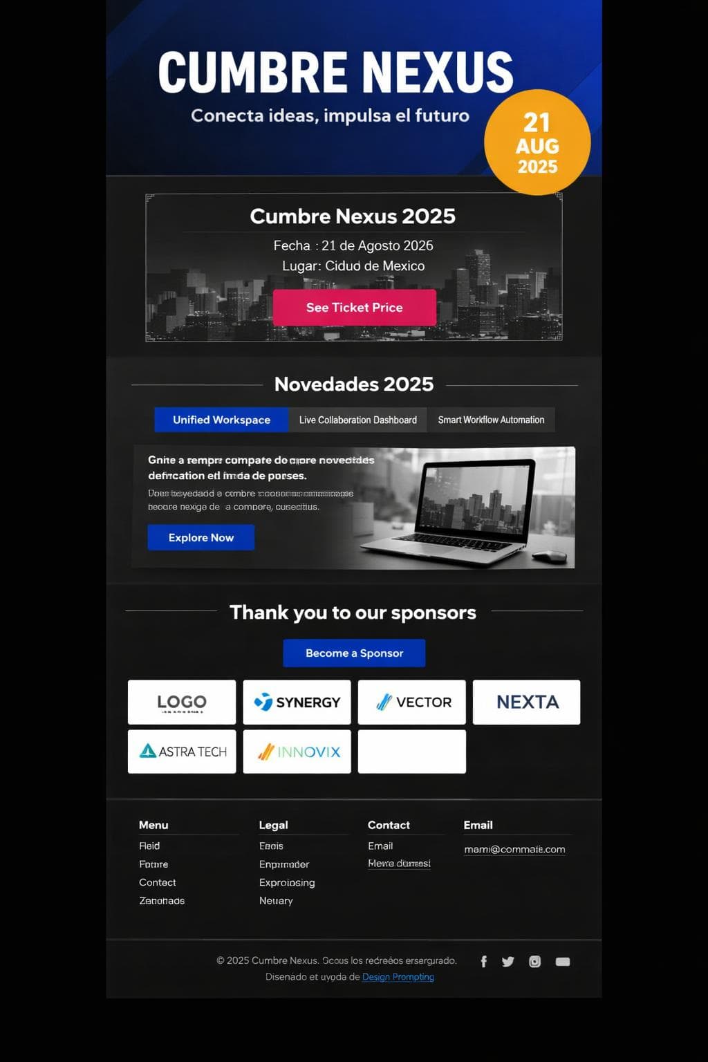 Cumbre Nexus — vista previa del theme