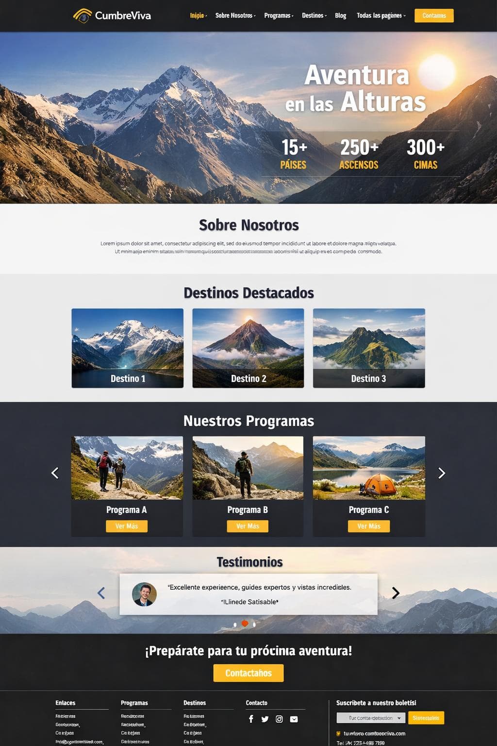 CumbreViva — vista previa del theme