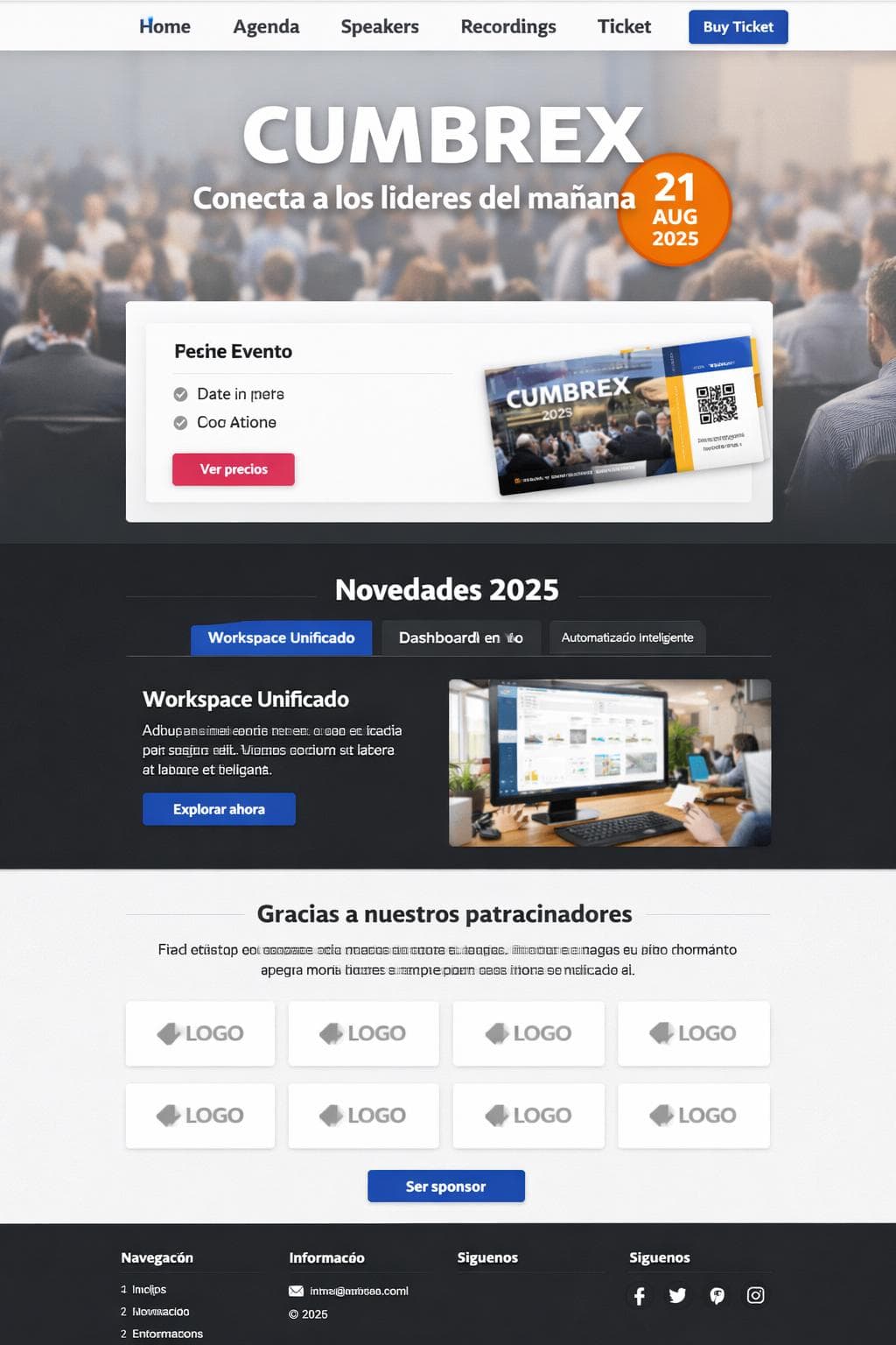 CumbreX — vista previa del theme