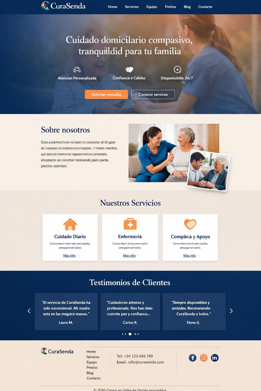 CuraSenda — vista previa del theme