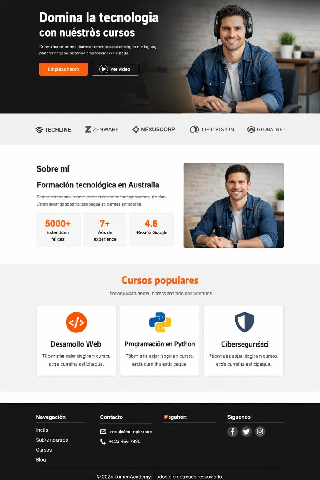 Cursos Vega — vista previa del theme