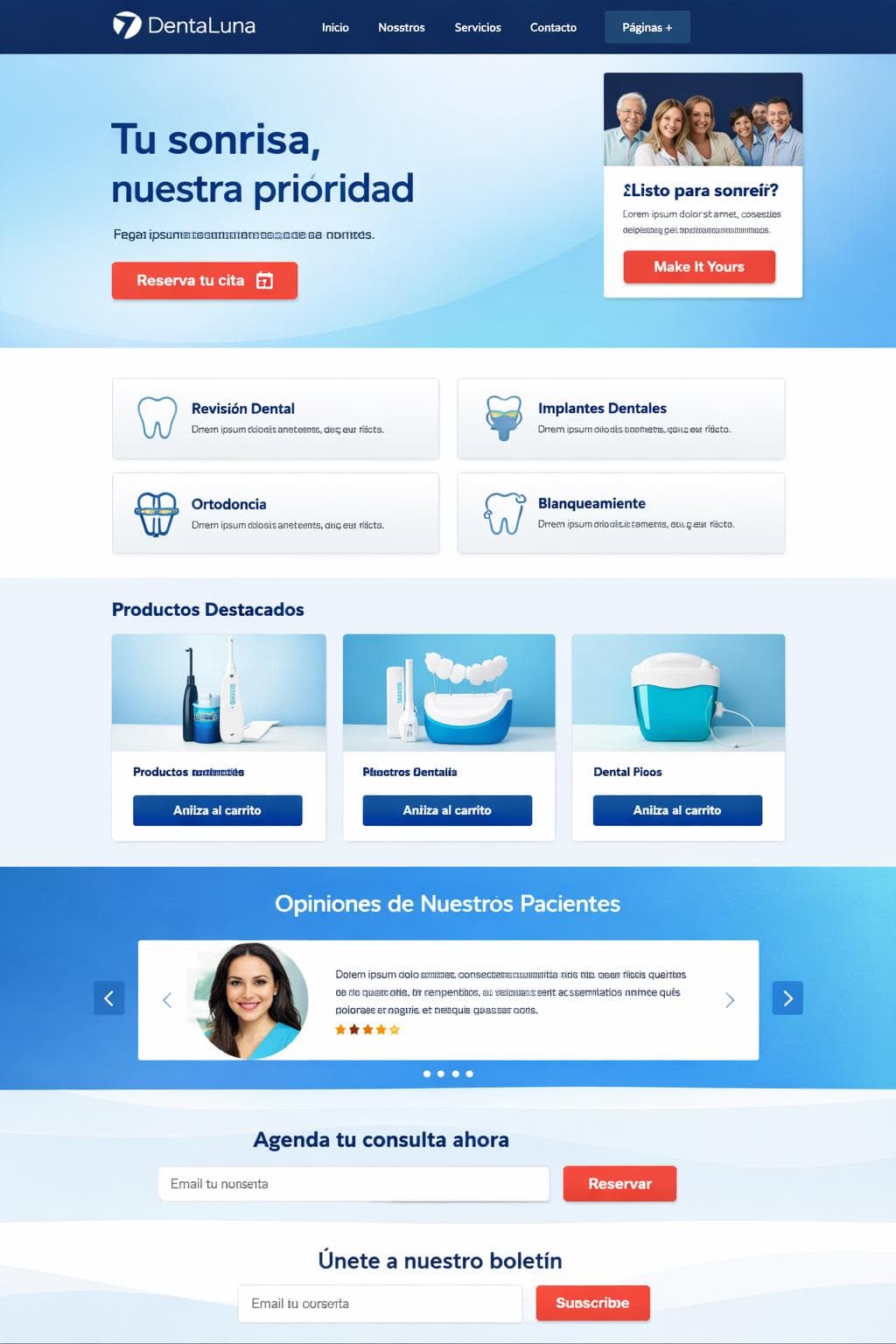 DentaLuna — vista previa del theme