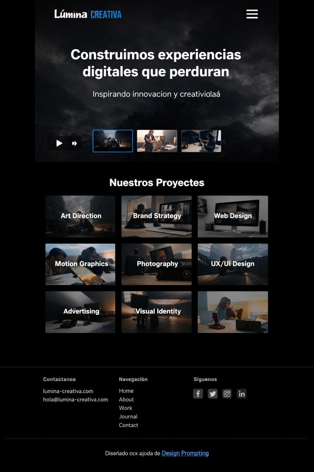 Diseño Lúmina — vista previa del theme