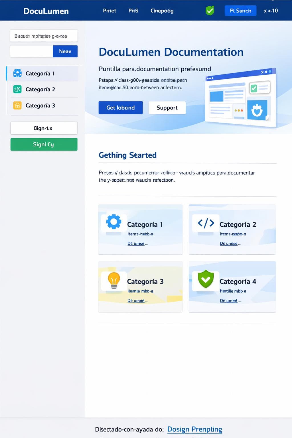 DocuLumen — vista previa del theme