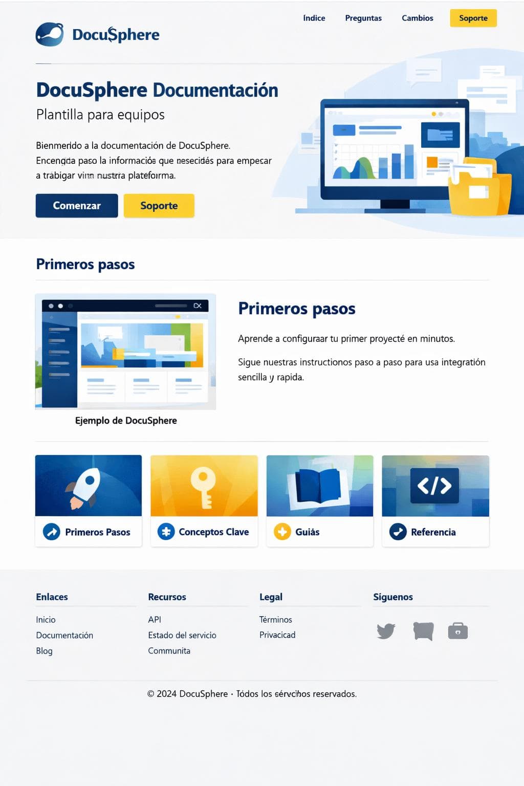 DocuSphere — vista previa del theme