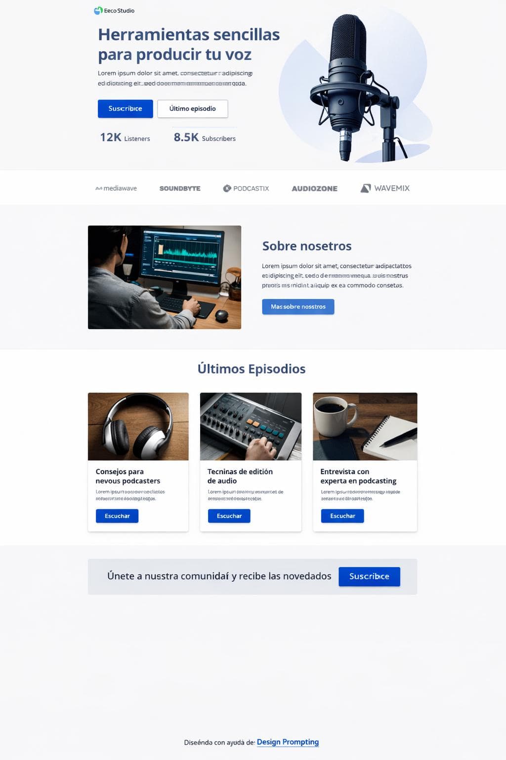 EcoPod Studio — vista previa del theme