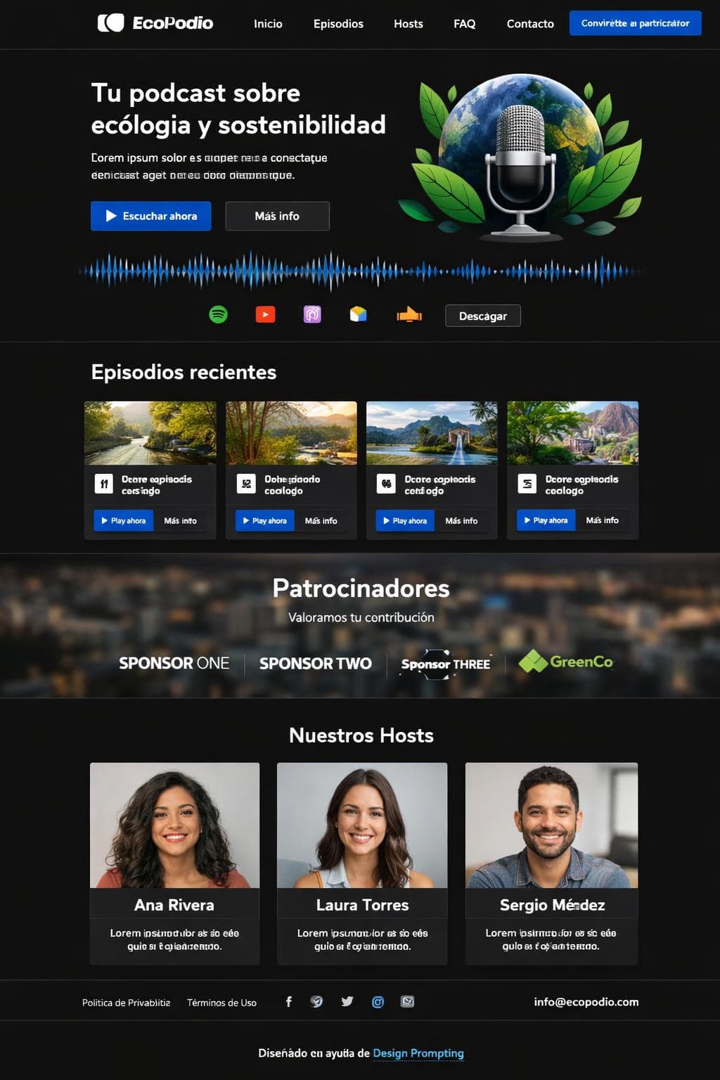 EcoPodio — vista previa del theme