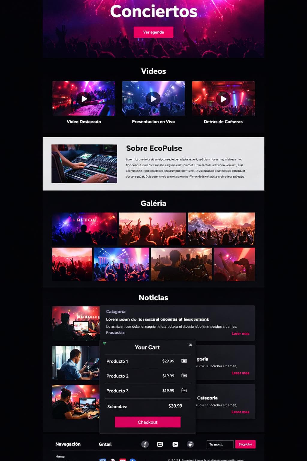 EcoPulse Audio — vista previa del theme