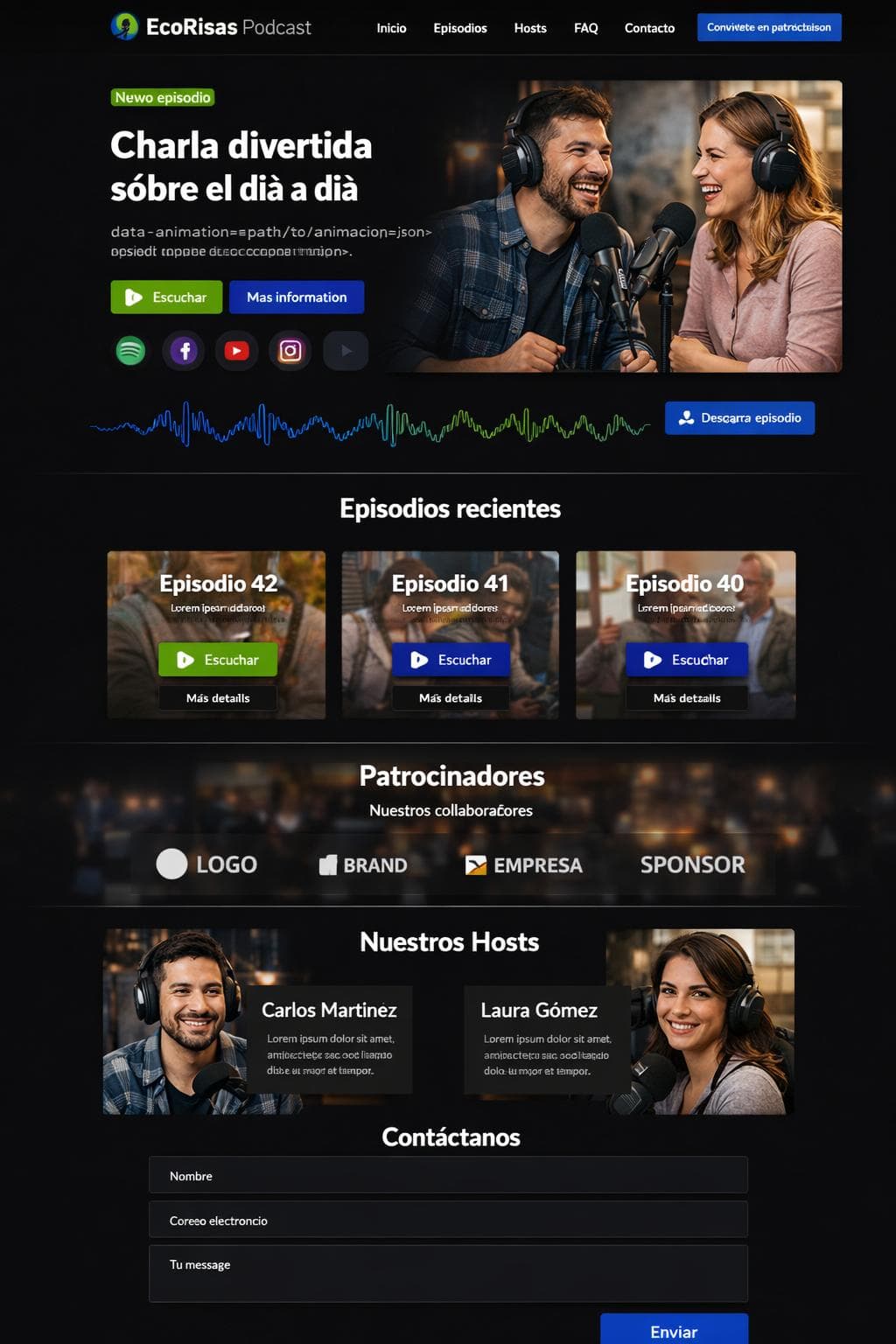 EcoRisas Podcast — vista previa del theme