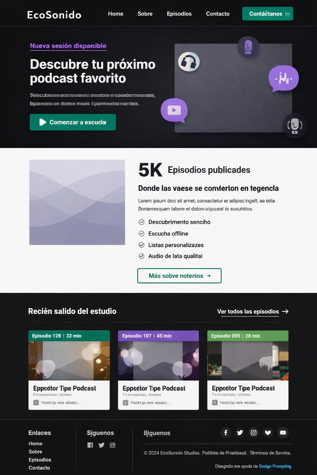 EcoSonido Studios — vista previa del theme