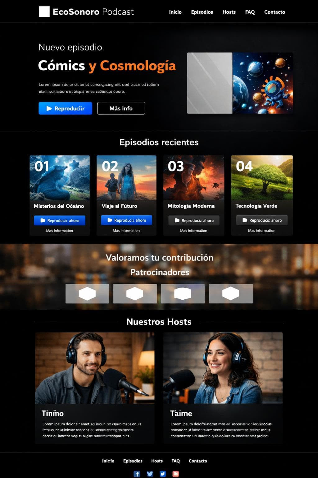 EcoSonoro Podcast — vista previa del theme