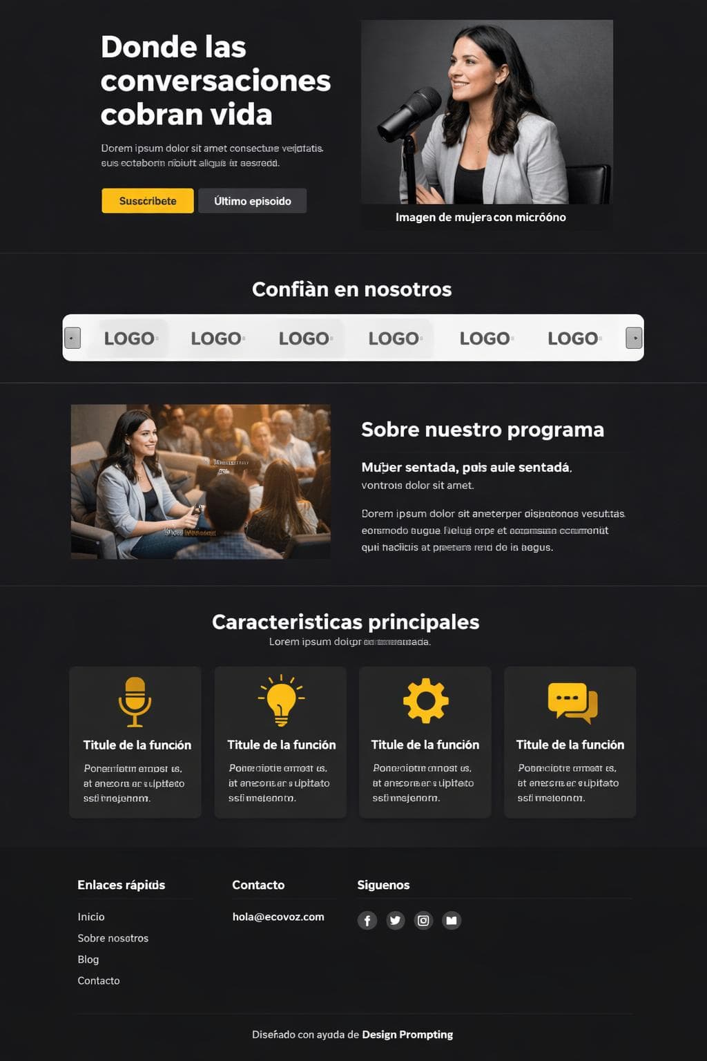 EcoVoz Creativa — vista previa del theme