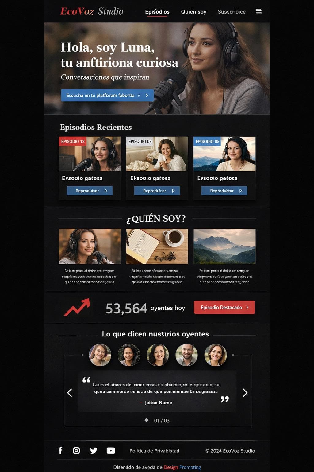 EcoVoz Studio — vista previa del theme