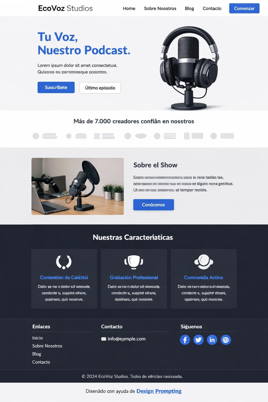EcoVoz Studios — vista previa del theme