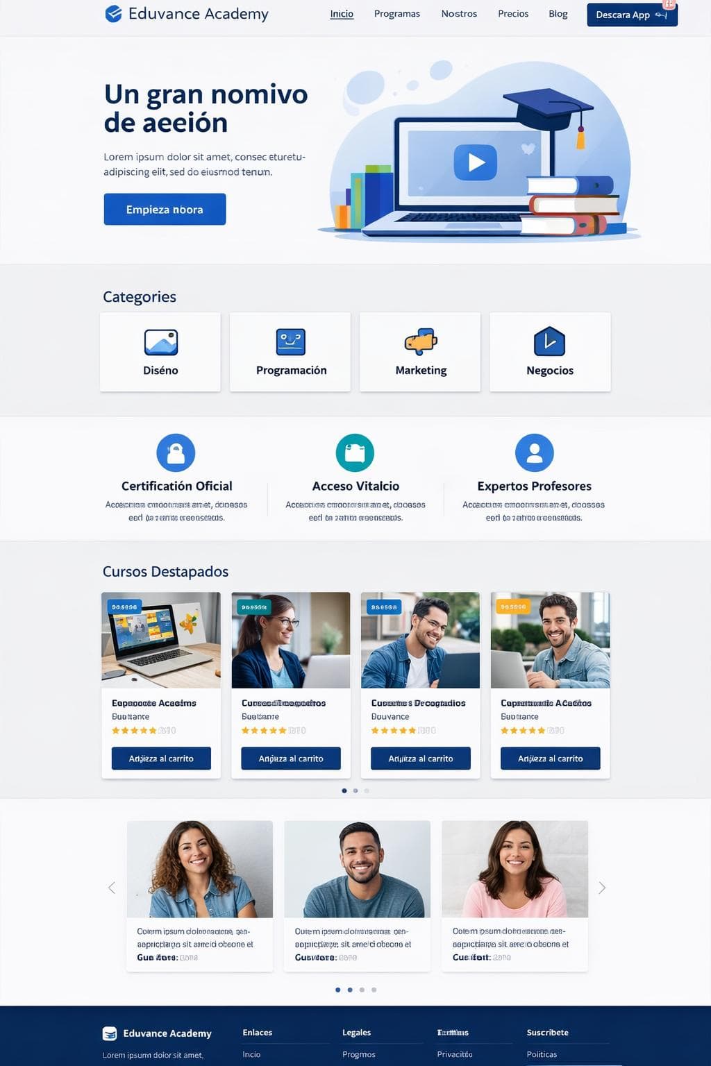 Eduvance Academy — vista previa del theme
