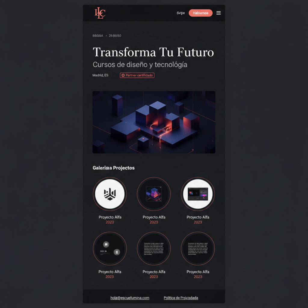 Escuela Lúmina — vista previa del theme
