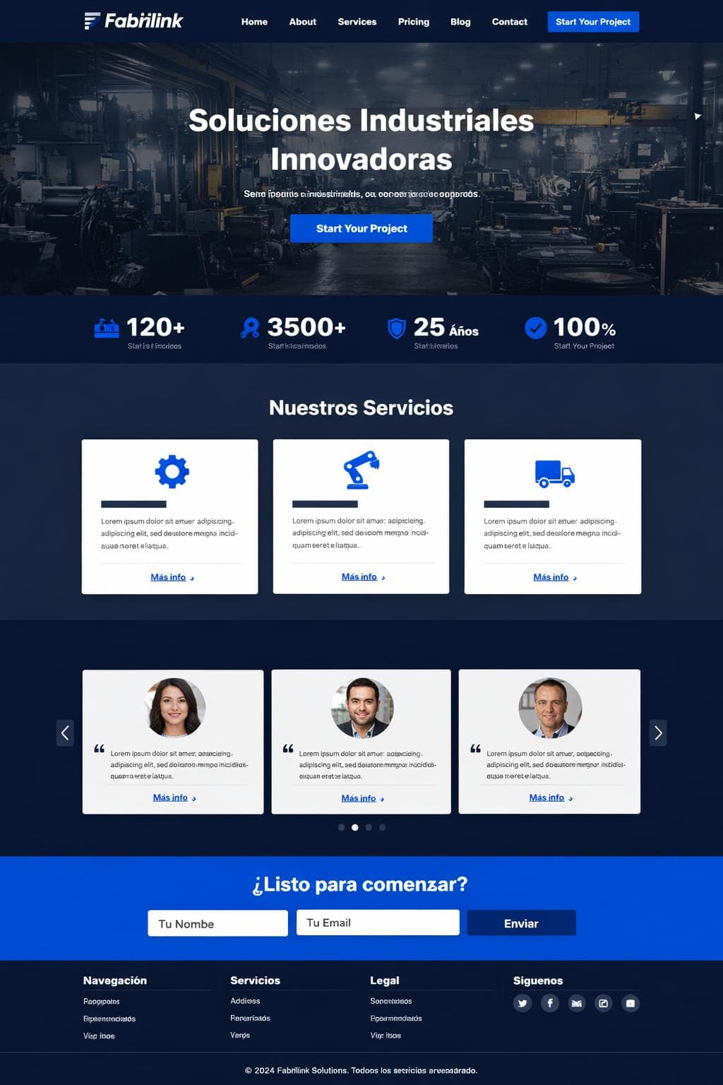 Fabrilink Solutions — vista previa del theme