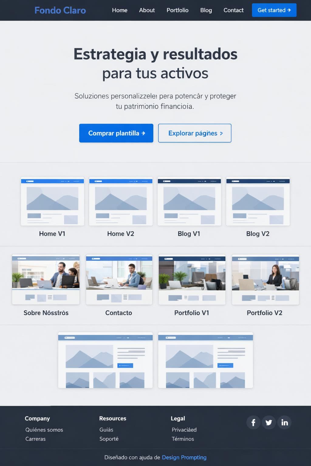 Fondo Claro — vista previa del theme