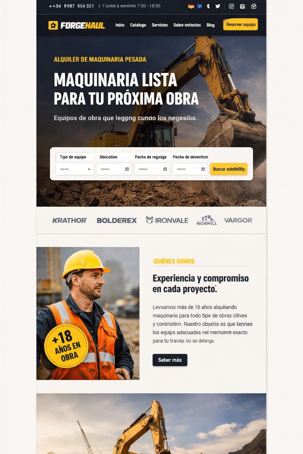 Forgehaul Maquinaria — vista previa del theme