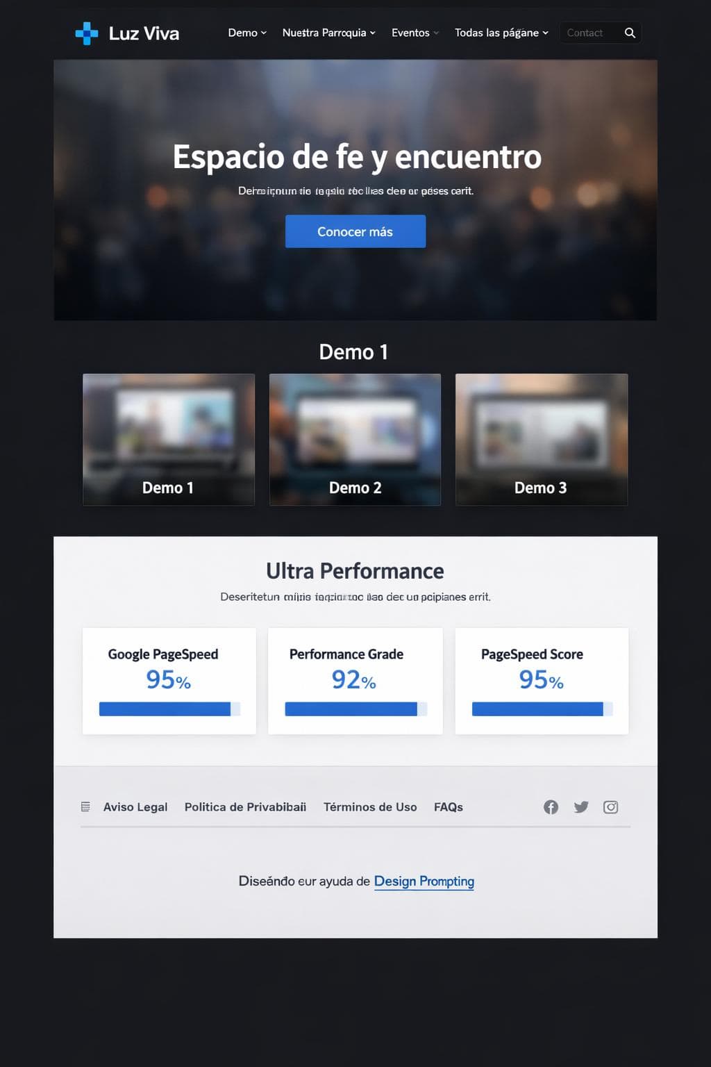 Formación Éter — vista previa del theme