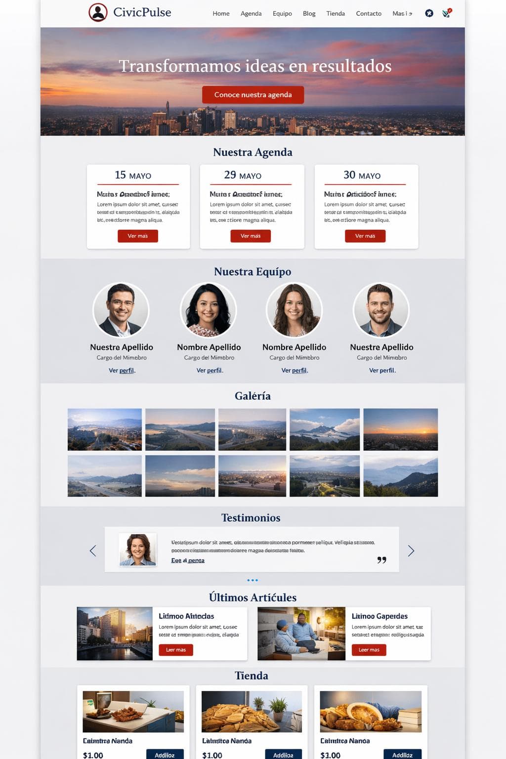 Grupo Aurora — vista previa del theme