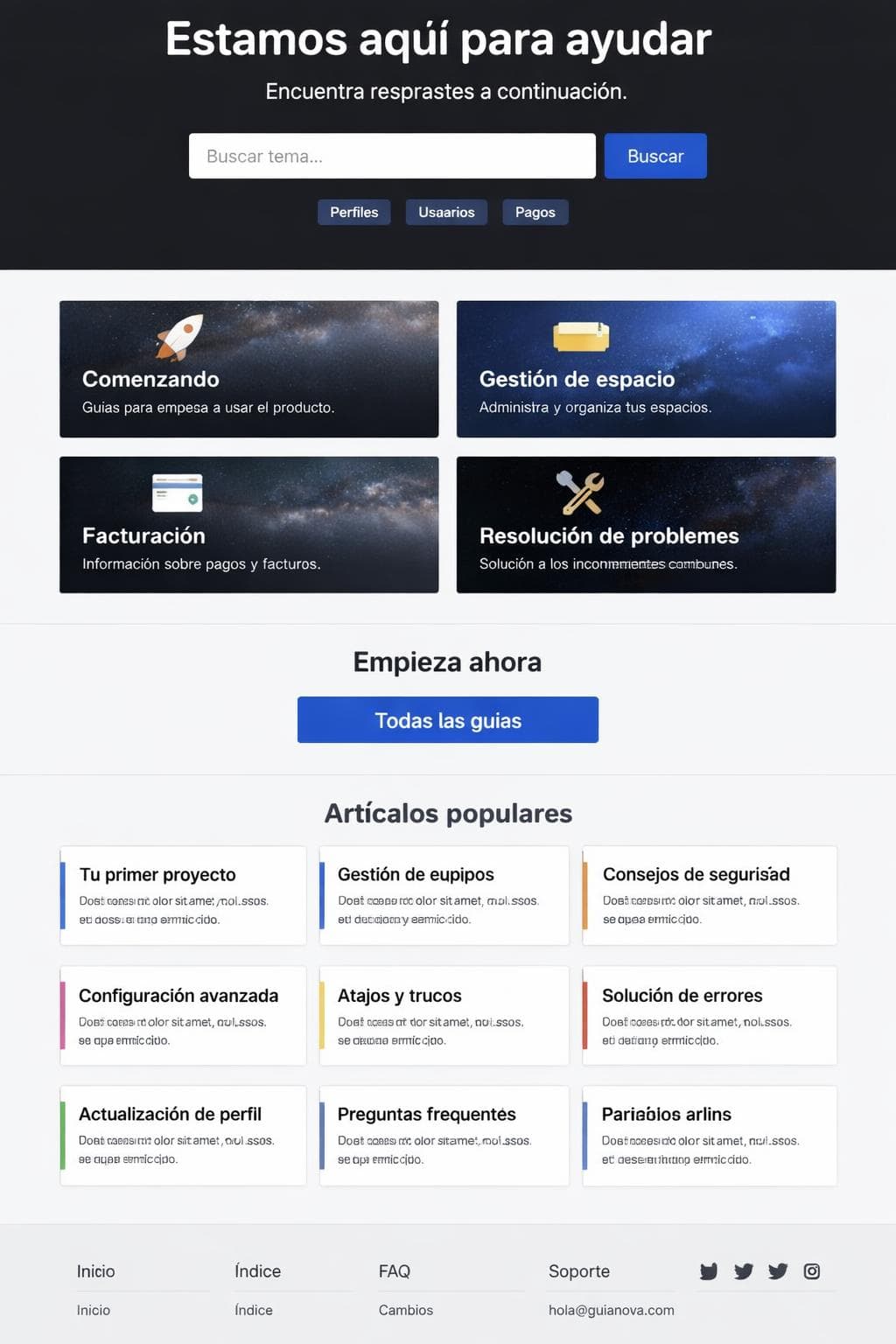GuíaNova — vista previa del theme