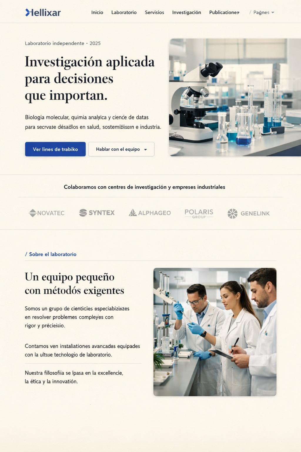 Helixar Bioworks — vista previa del theme