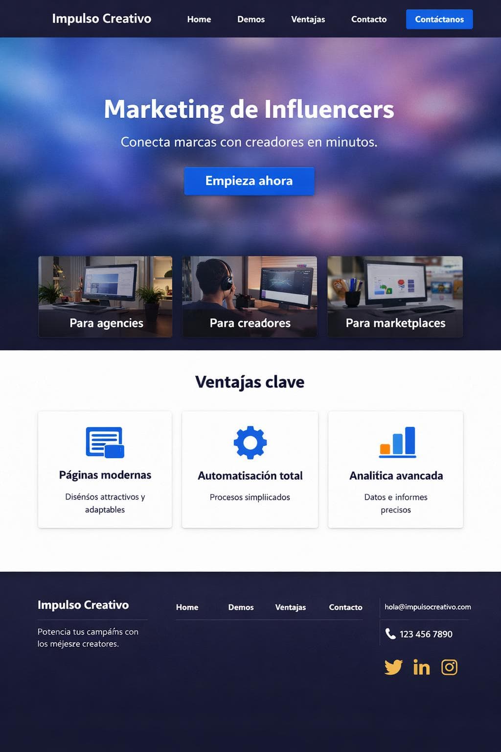 Impulso Creativo — vista previa del theme