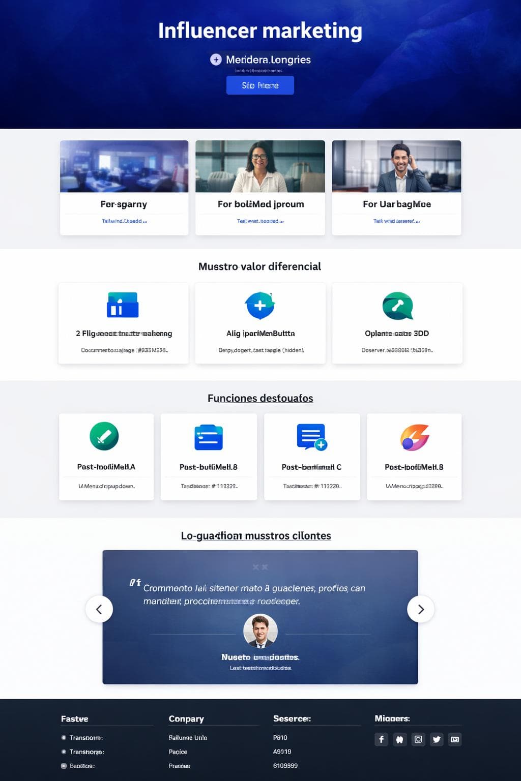 InfluaVista — vista previa del theme