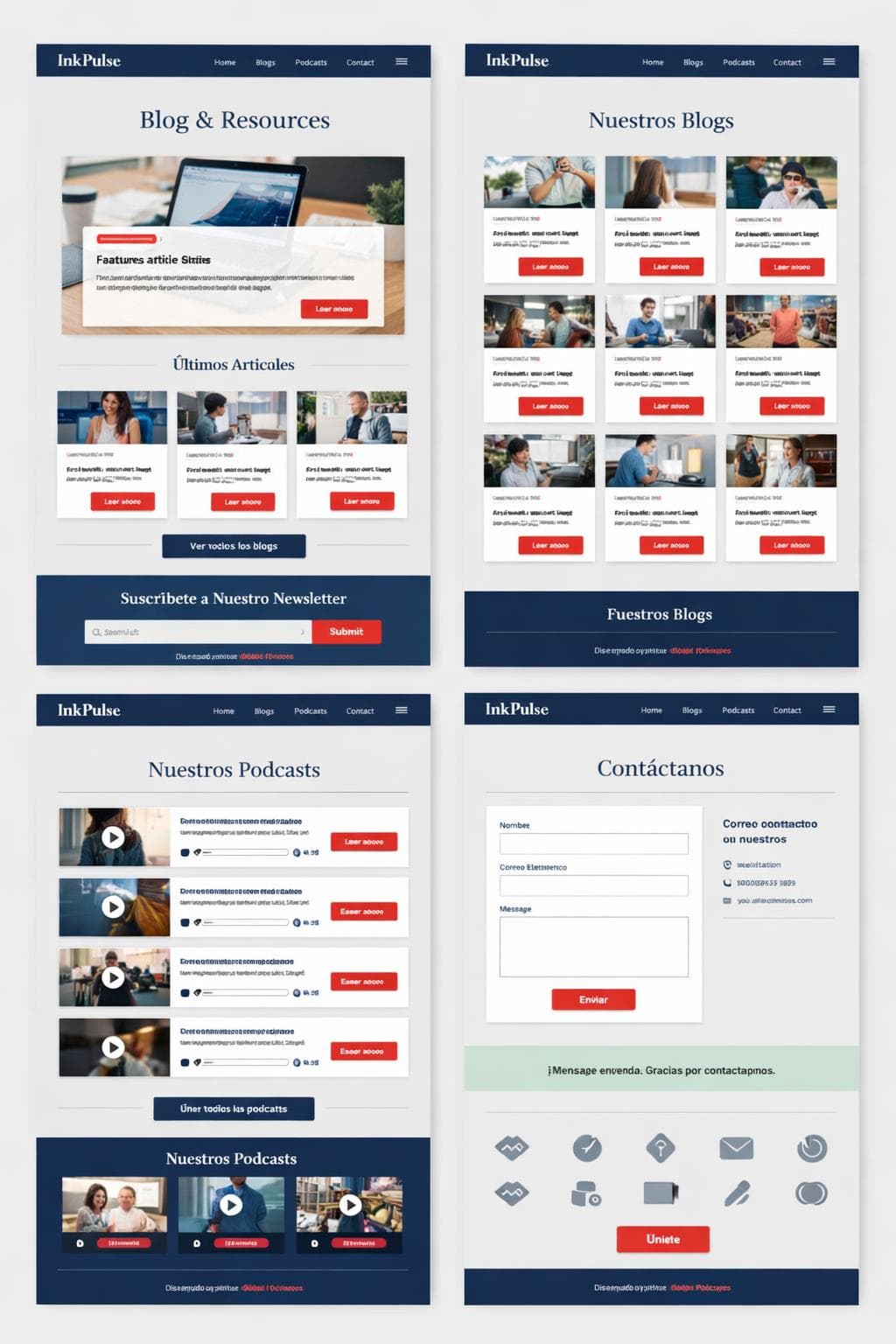 InkPulse — vista previa del theme