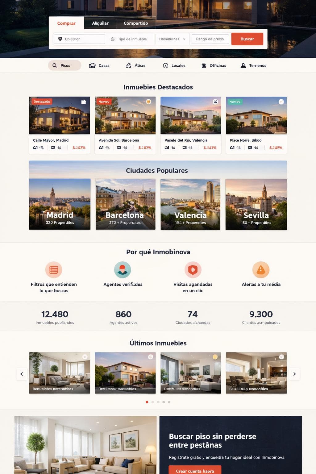 Inmobinova Estate — vista previa del theme