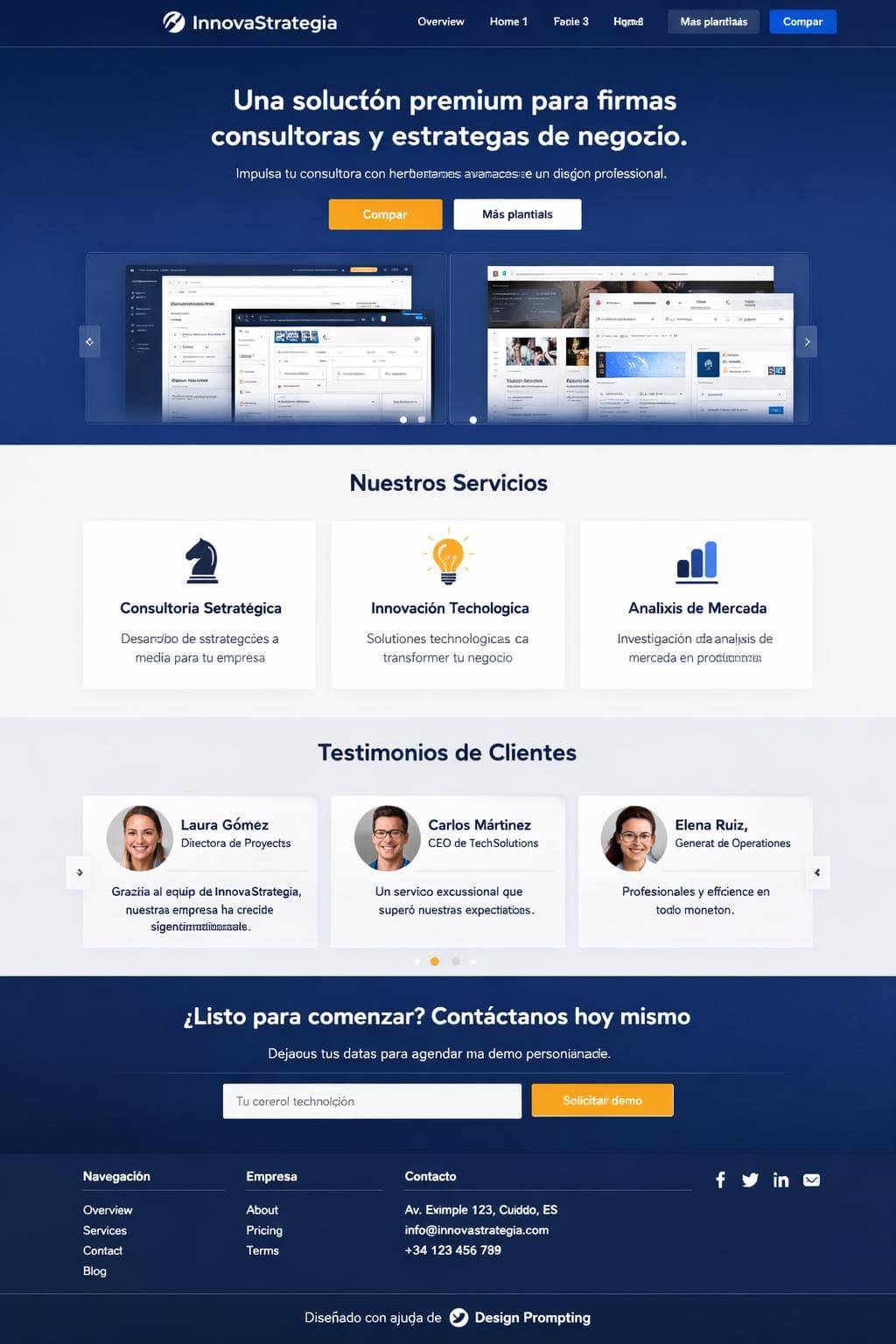 InnovaStrategia — vista previa del theme