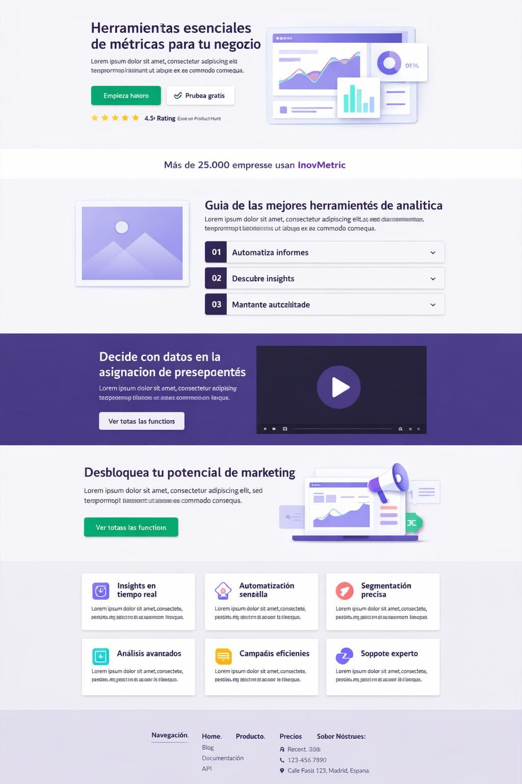 InovMetric — vista previa del theme
