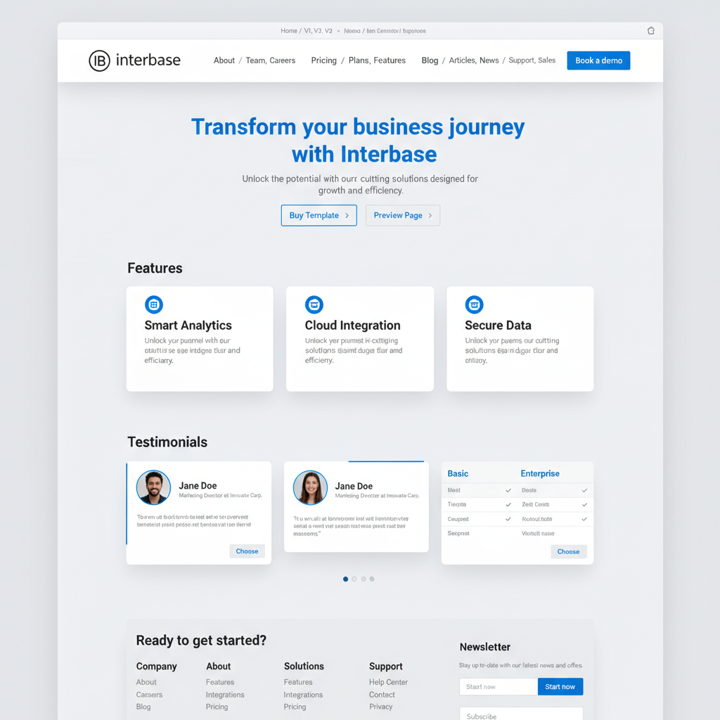 Interbase — vista previa del theme