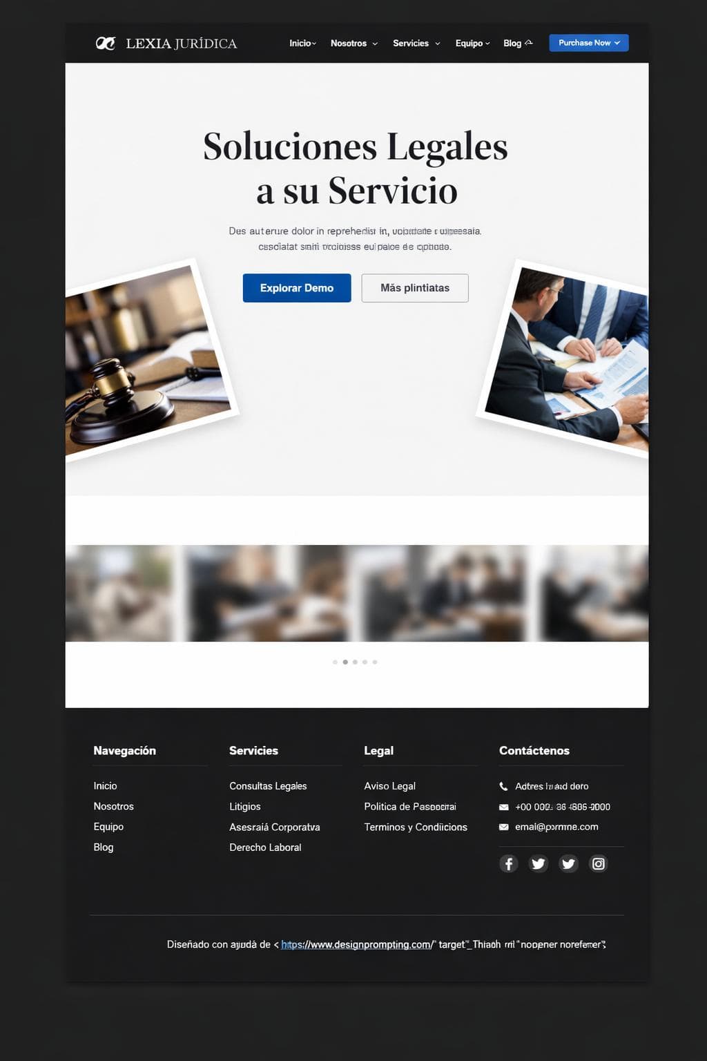 Jurídico Vega — vista previa del theme