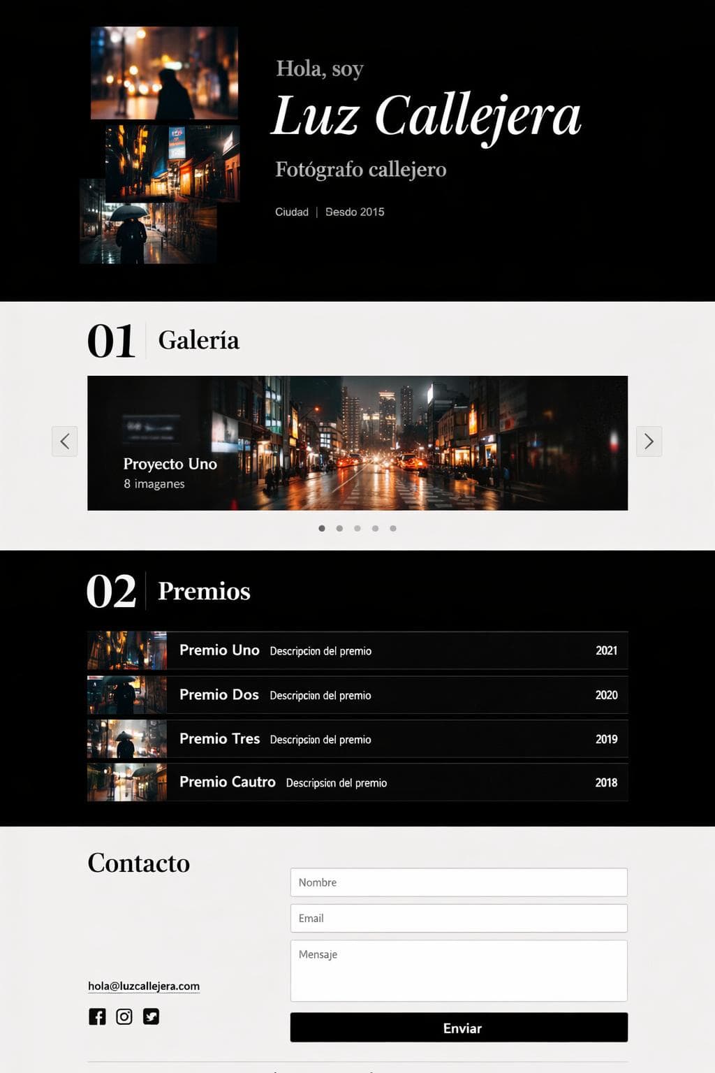 Lente Vega — vista previa del theme