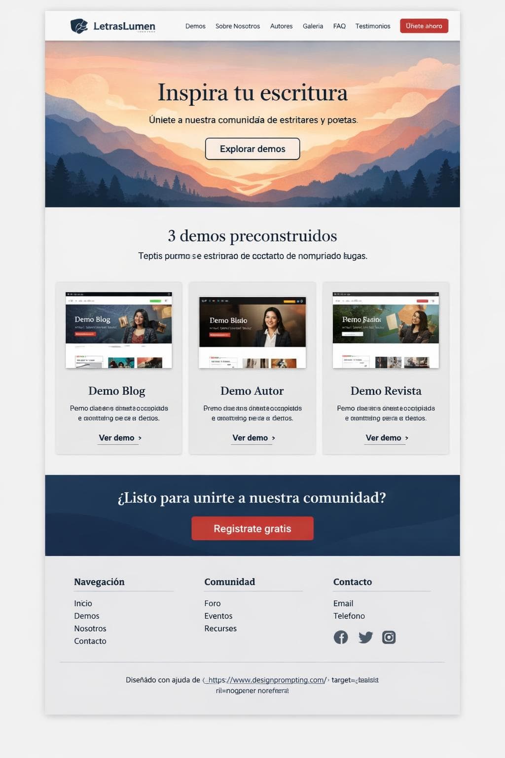 LetrasLumen — vista previa del theme
