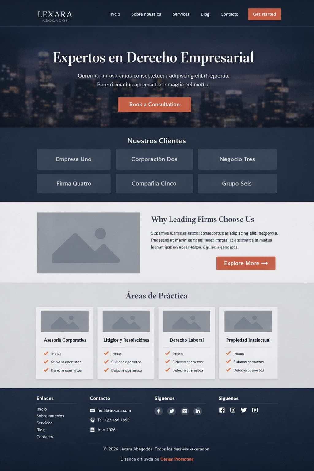 Lexara Abogados — vista previa del theme