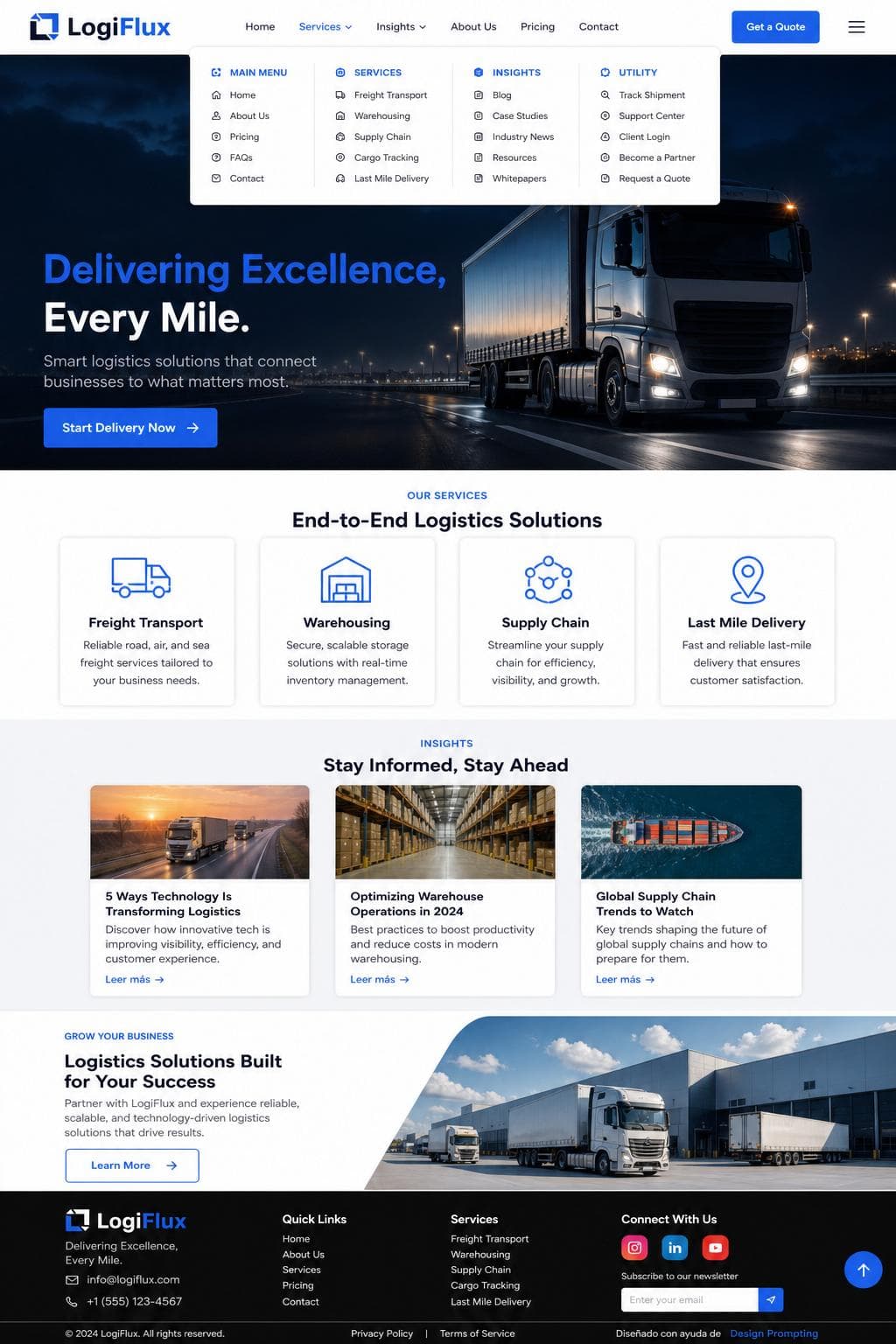LogiFlux — vista previa del theme