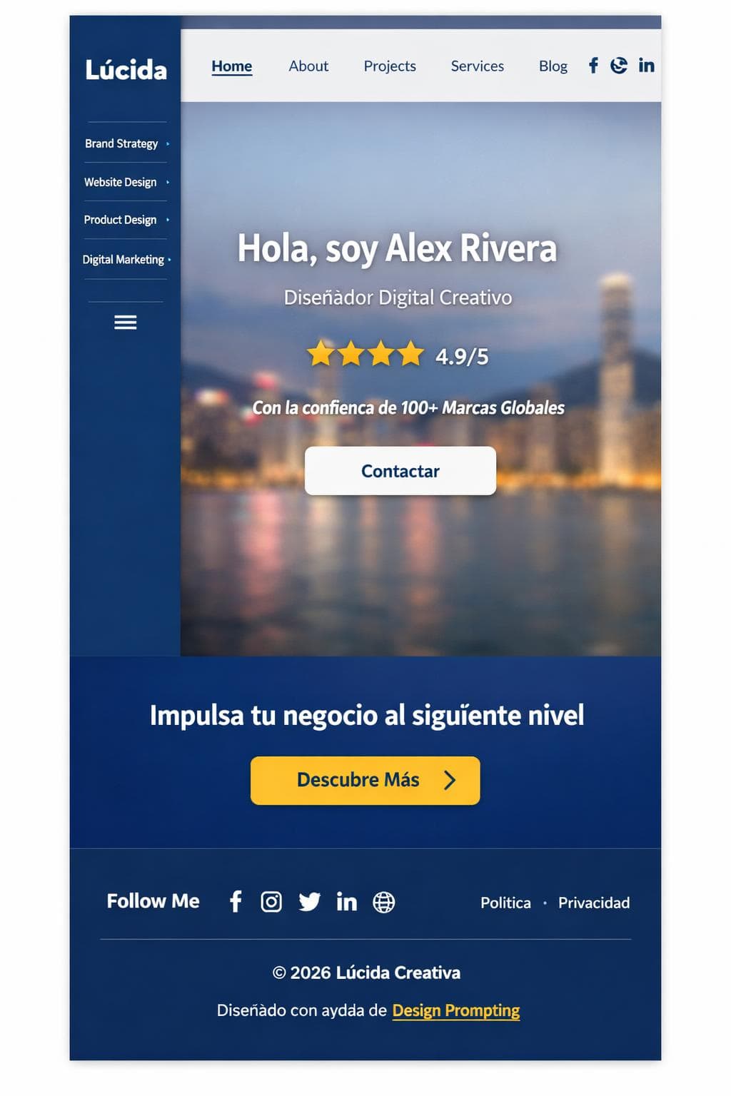 Lúcida Creativa — vista previa del theme