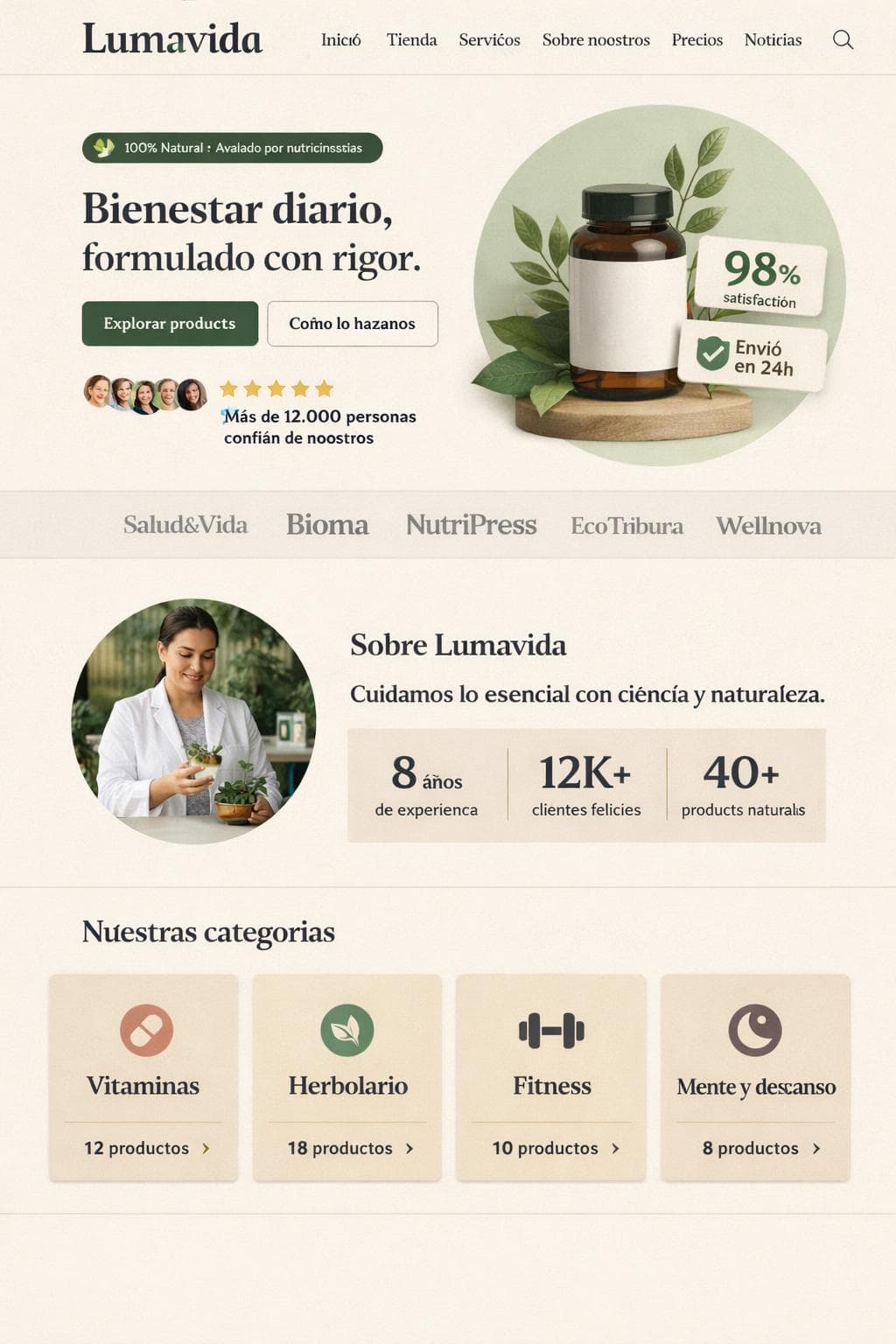 Lumavida Health — vista previa del theme