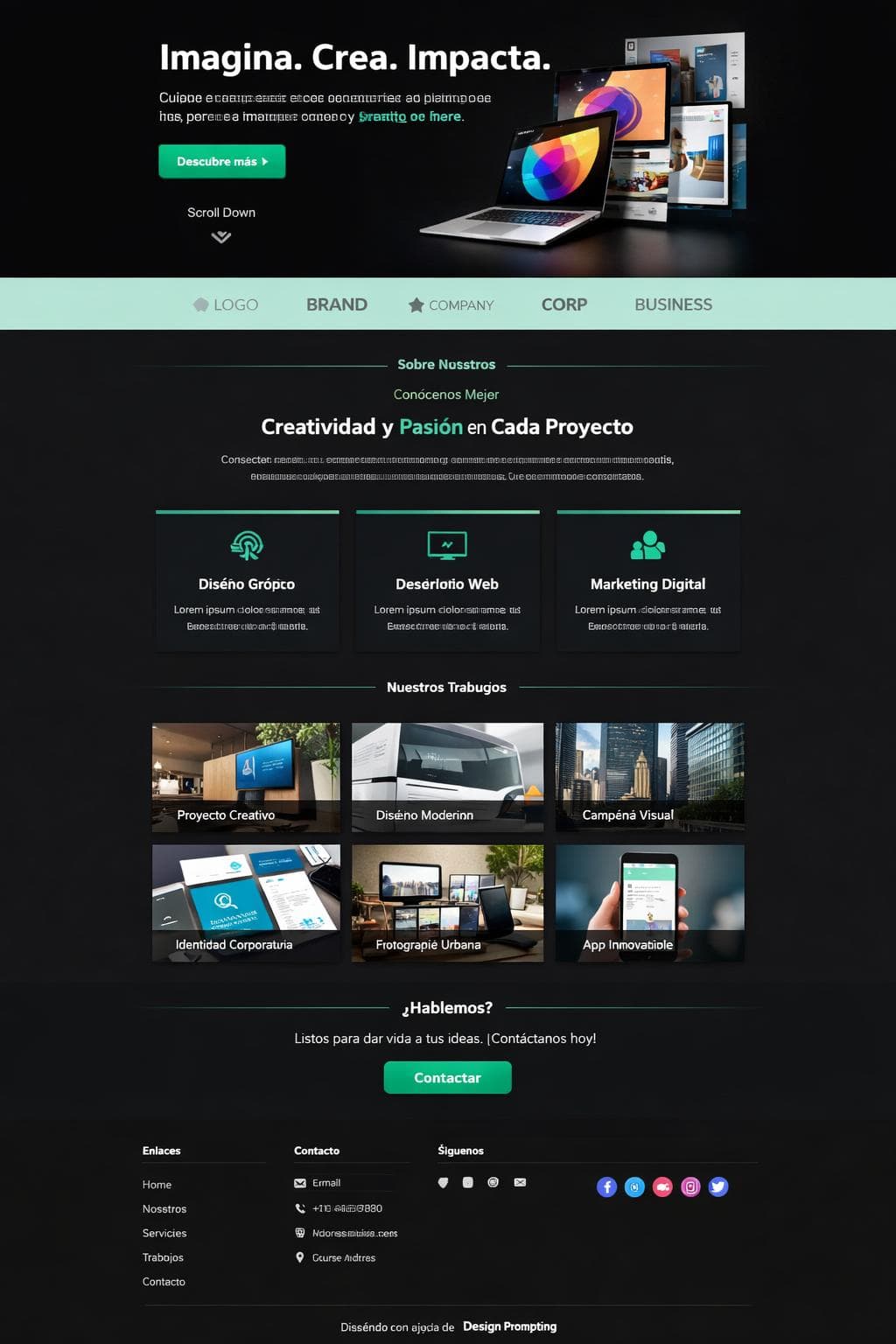 Lúmen Creative — vista previa del theme
