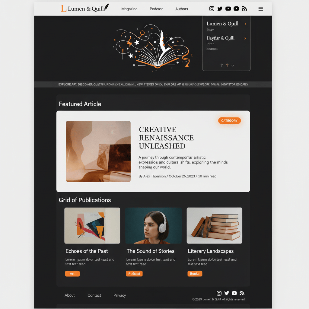 Lumen & Quill — vista previa del theme