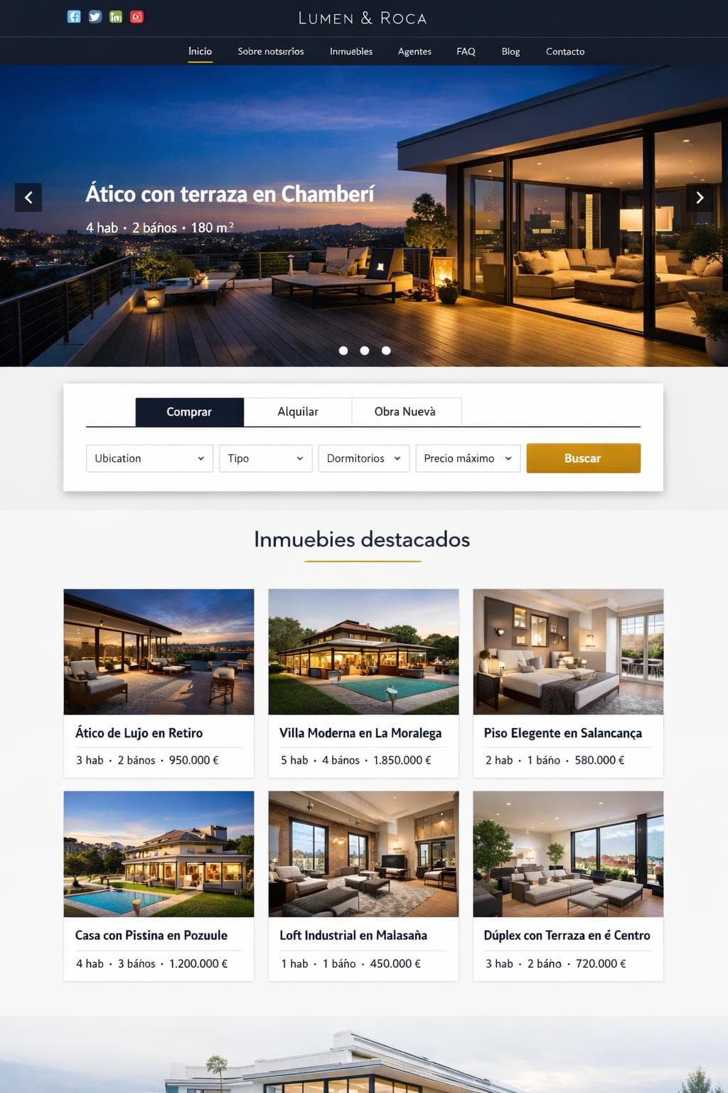 Lumen & Roca Inmobiliaria — vista previa del theme