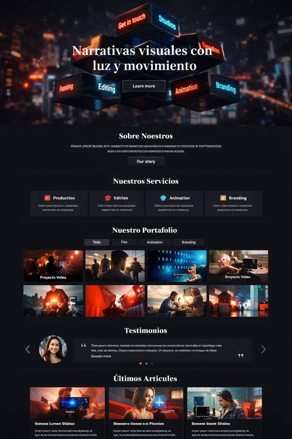 Lumen Studios — vista previa del theme