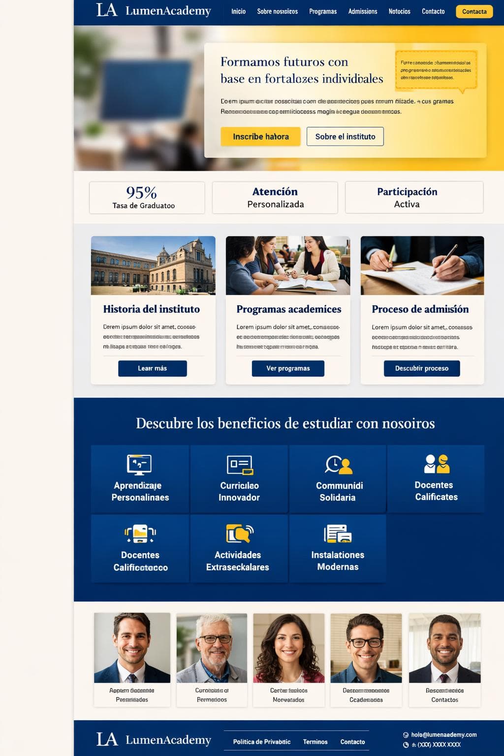 LumenAcademy — vista previa del theme